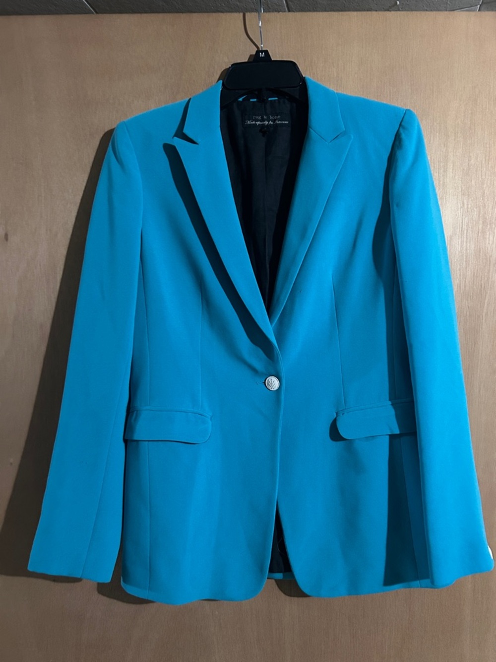 Rag and Bone Classic Women's Single-Button Teal Blazer